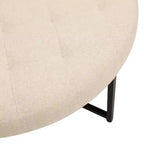 Pouf rond touffeté beige/gris, une place