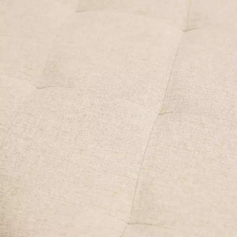 Pouf rond touffeté beige/gris, une place