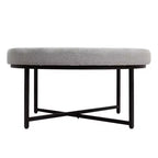 Pouf rond touffeté beige/gris, une place
