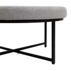 Pouf rond touffeté beige/gris, une place