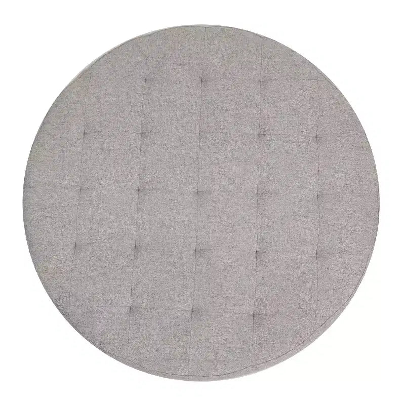 Pouf rond touffeté beige/gris, une place