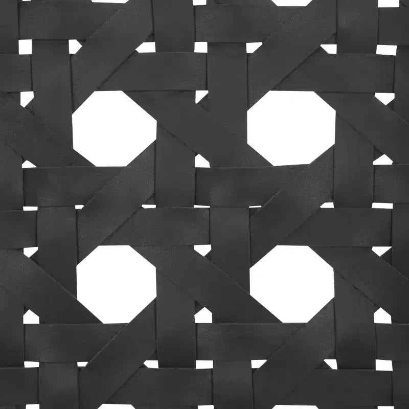 Fauteuil tissé en cuir noir, une place