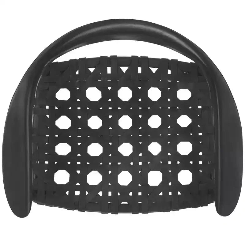 Fauteuil tissé en cuir noir, une place