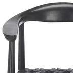 Fauteuil tissé en cuir noir, une place