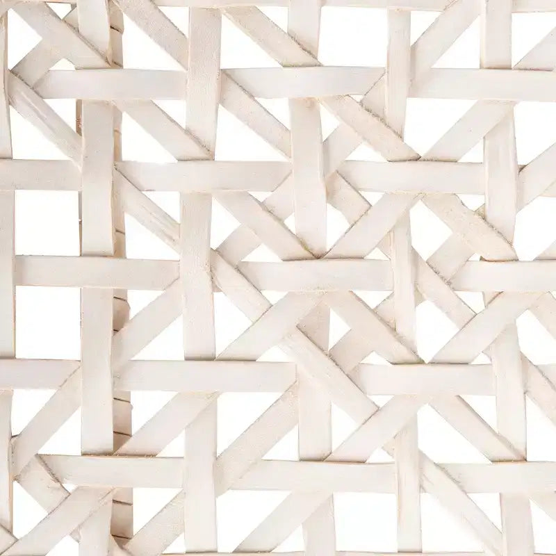 Tabouret de bar en cuir tressé blanc, sans dossier ni accoudoirs, 1 place