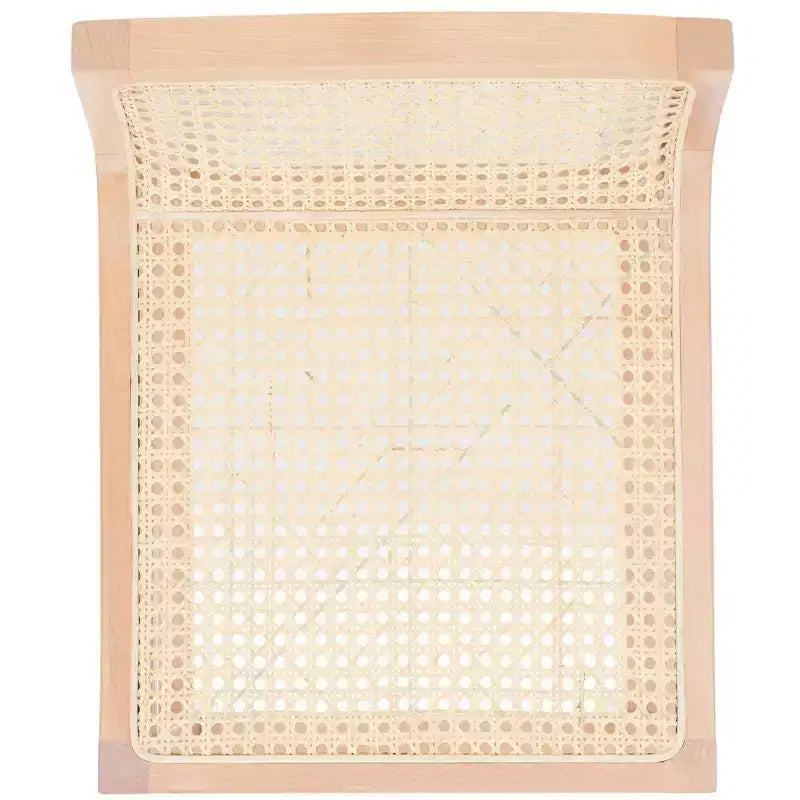 Tabouret de comptoir bas en canne de rotin – Noir / Naturel / Blanc, sans accoudoirs, 1 place