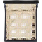 Tabouret de comptoir bas en canne de rotin – Noir / Naturel / Blanc, sans accoudoirs, 1 place