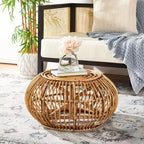 Pouf rond, brun miel, 1 place