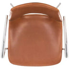 Fauteuil pivotant en similicuir marron, style milieu de siècle, 1 place