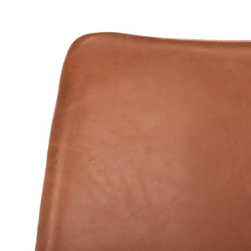 Fauteuil pivotant en similicuir marron, style milieu de siècle, 1 place