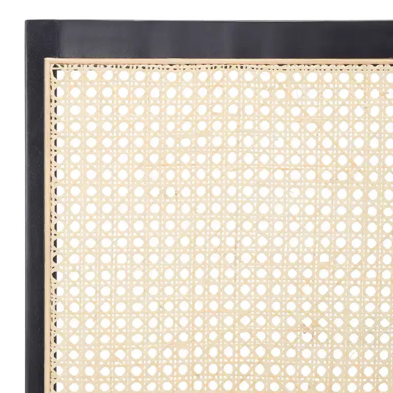 Chaise de salle à manger sans accoudoirs, noire/beige, lot de 2