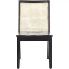 Chaise de salle à manger sans accoudoirs, noire/beige, lot de 2