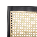 Chaise de salle à manger sans accoudoirs, noire/beige, lot de 2