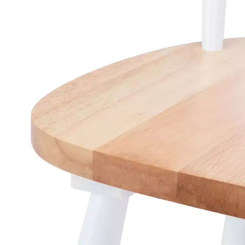 Chaises de salle à manger sans accoudoirs à dossier à barreaux beiges/noires, lot de 2