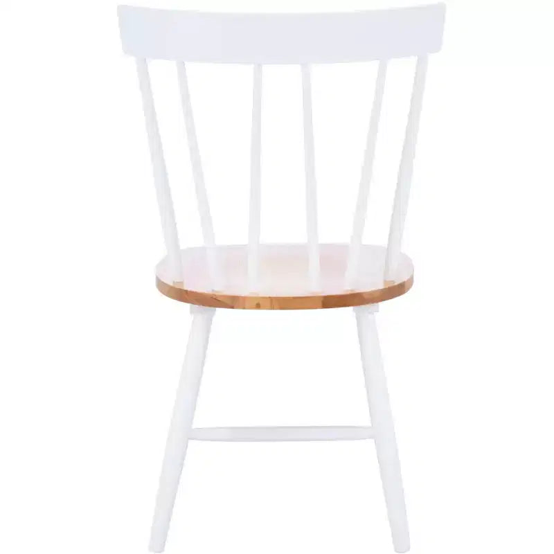 Chaises de salle à manger sans accoudoirs à dossier à barreaux beiges/noires, lot de 2