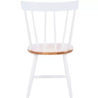 Chaises de salle à manger sans accoudoirs à dossier à barreaux beiges/noires, lot de 2