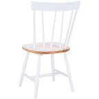 Chaises de salle à manger sans accoudoirs à dossier à barreaux beiges/noires, lot de 2