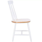 Chaises de salle à manger sans accoudoirs à dossier à barreaux beiges/noires, lot de 2