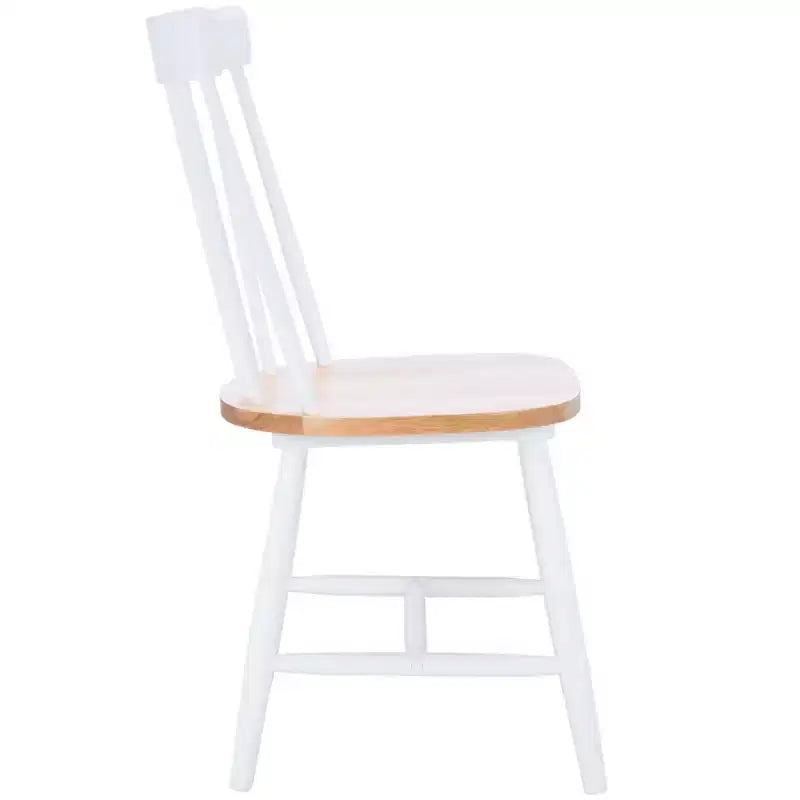 Chaises de salle à manger sans accoudoirs à dossier à barreaux beiges/noires, lot de 2