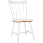 Chaises de salle à manger sans accoudoirs à dossier à barreaux beiges/noires, lot de 2