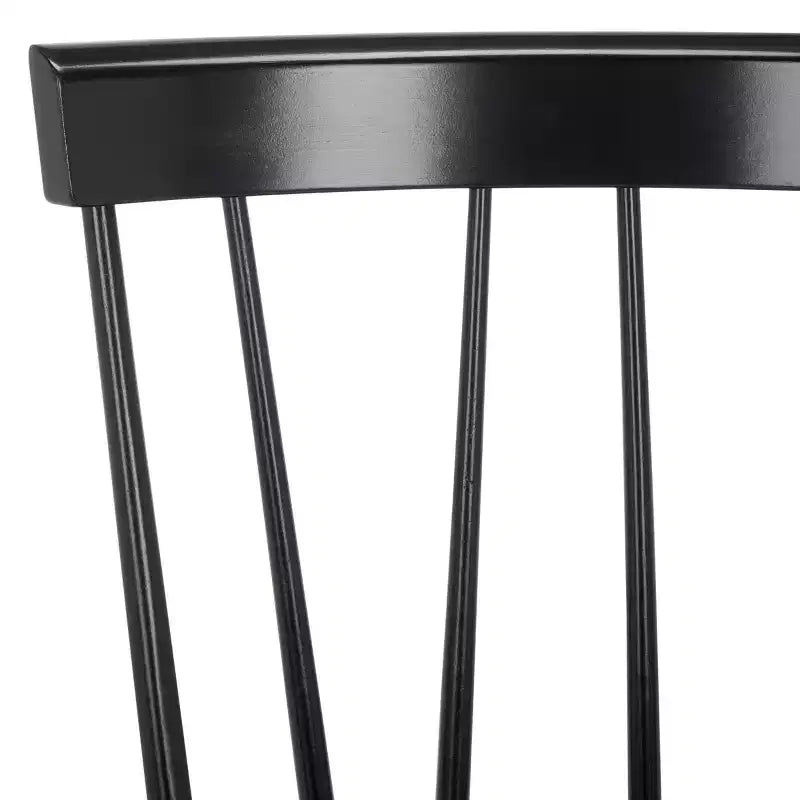 Chaises de salle à manger sans accoudoirs à dossier à barreaux beiges/noires, lot de 2