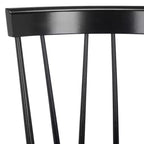 Chaises de salle à manger sans accoudoirs à dossier à barreaux beiges/noires, lot de 2
