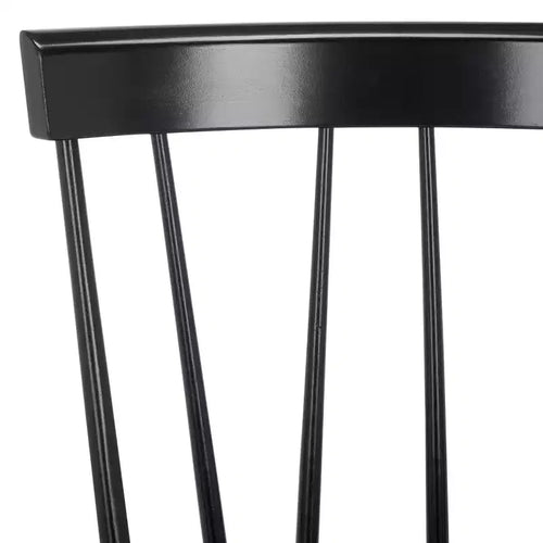 Chaises de salle à manger sans accoudoirs à dossier à barreaux beiges/noires, lot de 2