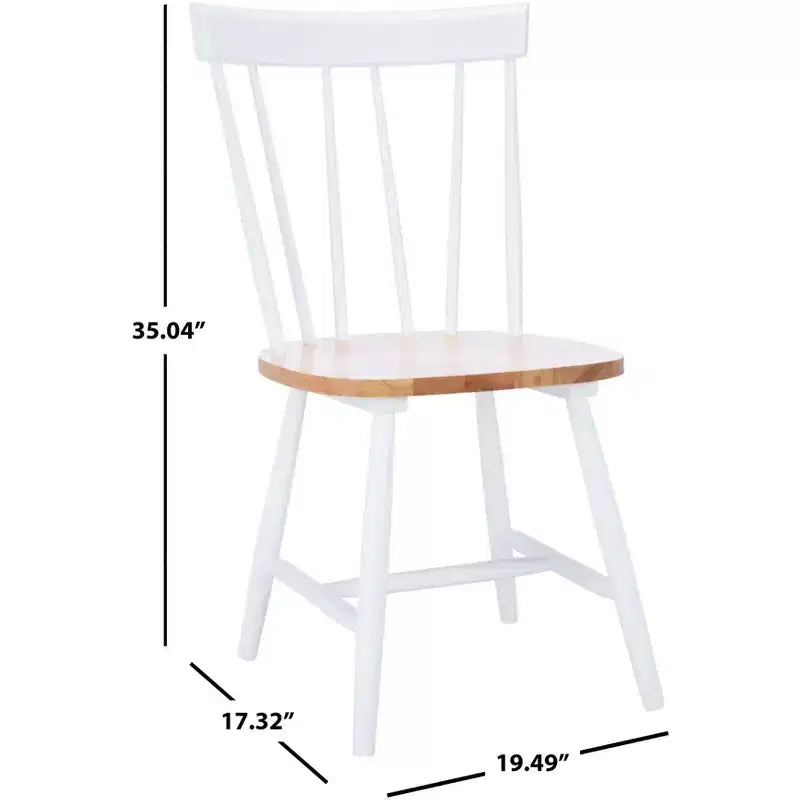 Chaises de salle à manger sans accoudoirs à dossier à barreaux beiges/noires, lot de 2