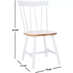 Chaises de salle à manger sans accoudoirs à dossier à barreaux beiges/noires, lot de 2