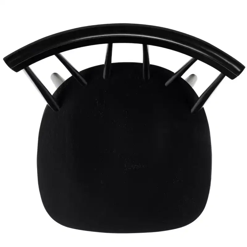 Chaises de salle à manger sans accoudoirs à dossier à barreaux beiges/noires, lot de 2
