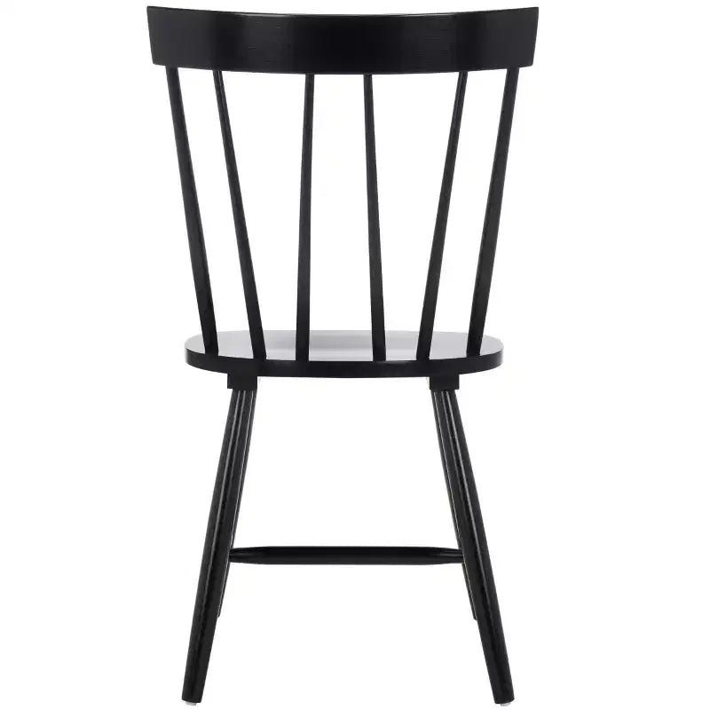 Chaises de salle à manger sans accoudoirs à dossier à barreaux beiges/noires, lot de 2