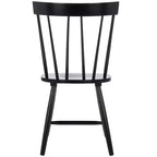 Chaises de salle à manger sans accoudoirs à dossier à barreaux beiges/noires, lot de 2