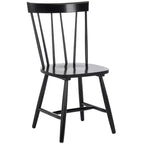 Chaises de salle à manger sans accoudoirs à dossier à barreaux beiges/noires, lot de 2