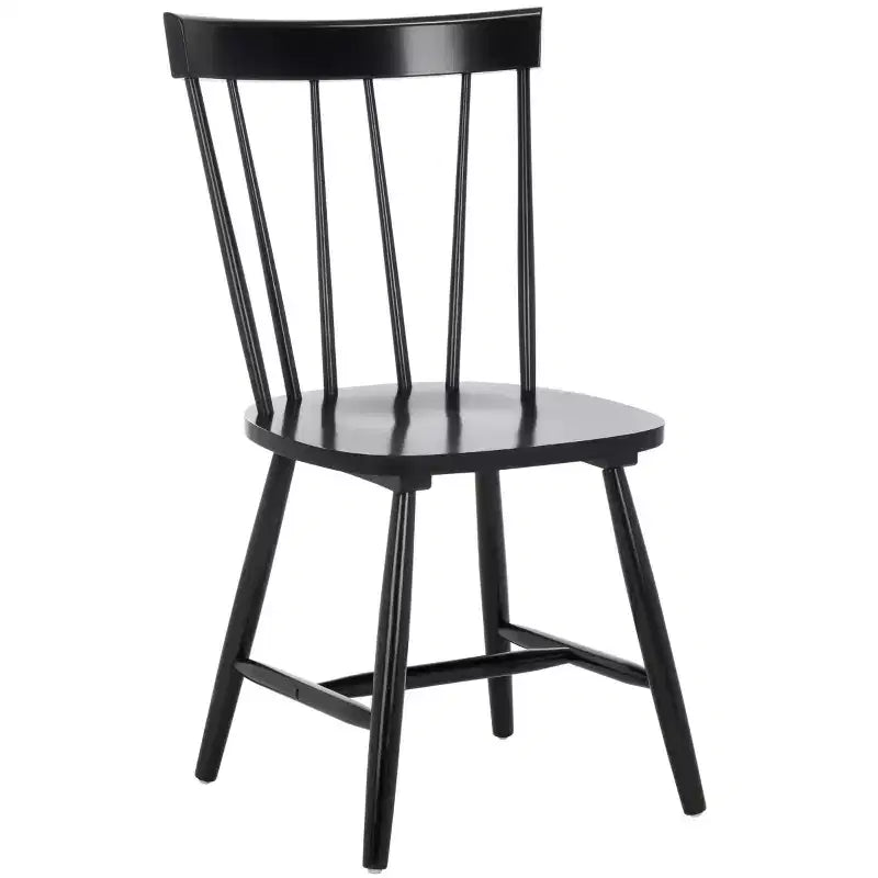 Chaises de salle à manger sans accoudoirs à dossier à barreaux beiges/noires, lot de 2