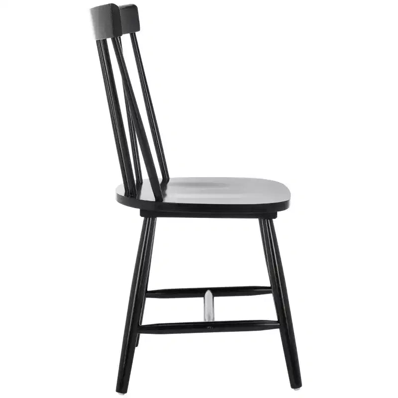 Chaises de salle à manger sans accoudoirs à dossier à barreaux beiges/noires, lot de 2