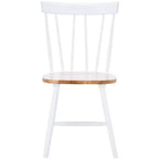 Chaises de salle à manger sans accoudoirs à dossier à barreaux beiges/noires, lot de 2