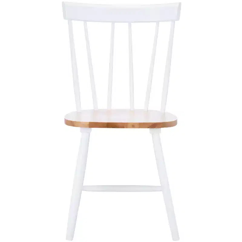 Chaises de salle à manger sans accoudoirs à dossier à barreaux beiges/noires, lot de 2