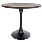 Table à manger ronde à pied central, plateau en MDF, 4 places – Noir / Cognac / Noyer foncé / Naturel clair