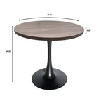 Table à manger ronde à pied central, plateau en MDF, 4 places – Noir / Cognac / Noyer foncé / Naturel clair