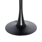 Table à manger ronde à pied central, plateau en MDF, 4 places – Noir / Cognac / Noyer foncé / Naturel clair