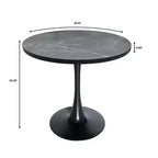 Table à manger ronde à pied central, plateau en MDF, 4 places – Noir / Cognac / Noyer foncé / Naturel clair