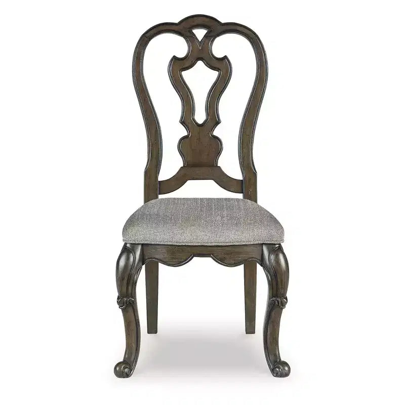 Chaises de salle à manger sans accoudoirs, rembourrées marron foncé, lot de 2