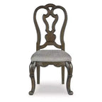 Chaises de salle à manger sans accoudoirs, rembourrées marron foncé, lot de 2
