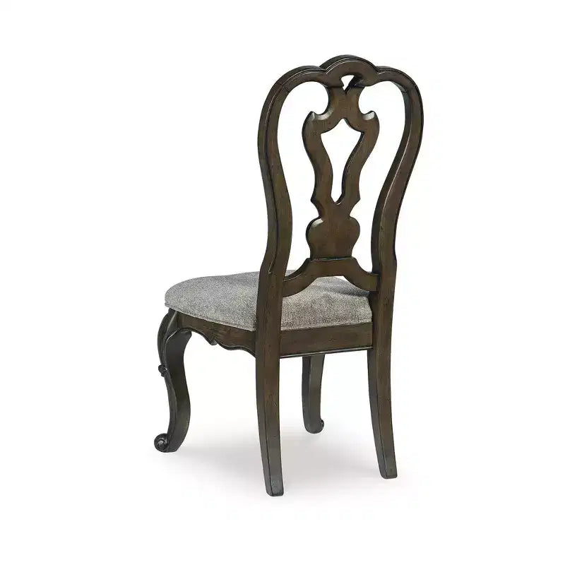 Chaises de salle à manger sans accoudoirs, rembourrées marron foncé, lot de 2