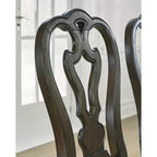 Chaises de salle à manger sans accoudoirs, rembourrées marron foncé, lot de 2
