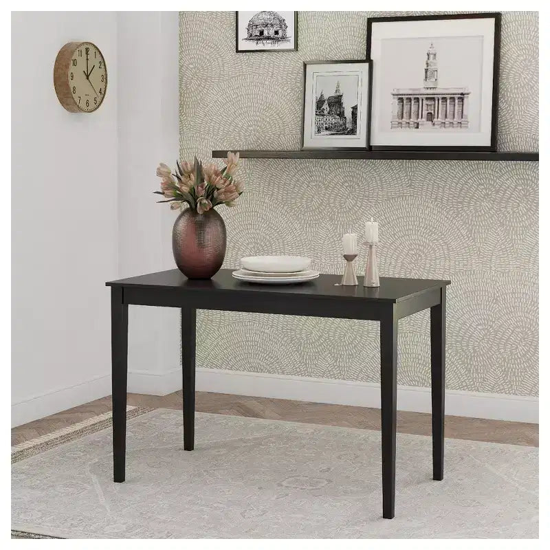 Table à manger rectangulaire marron foncé, 4 places, style contemporain