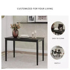 Table à manger rectangulaire marron foncé, 4 places, style contemporain