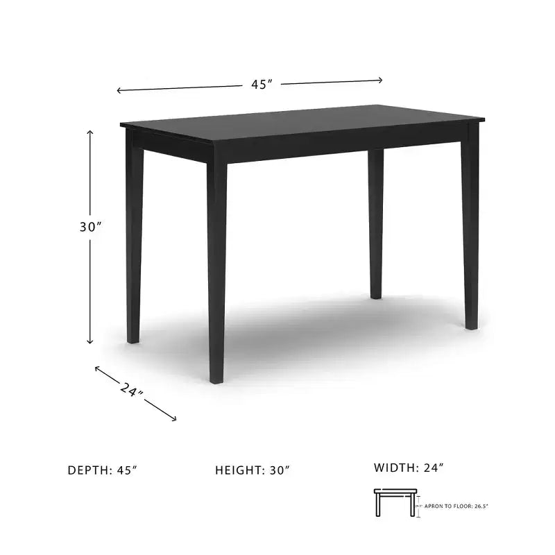 Table à manger rectangulaire marron foncé, 4 places, style contemporain