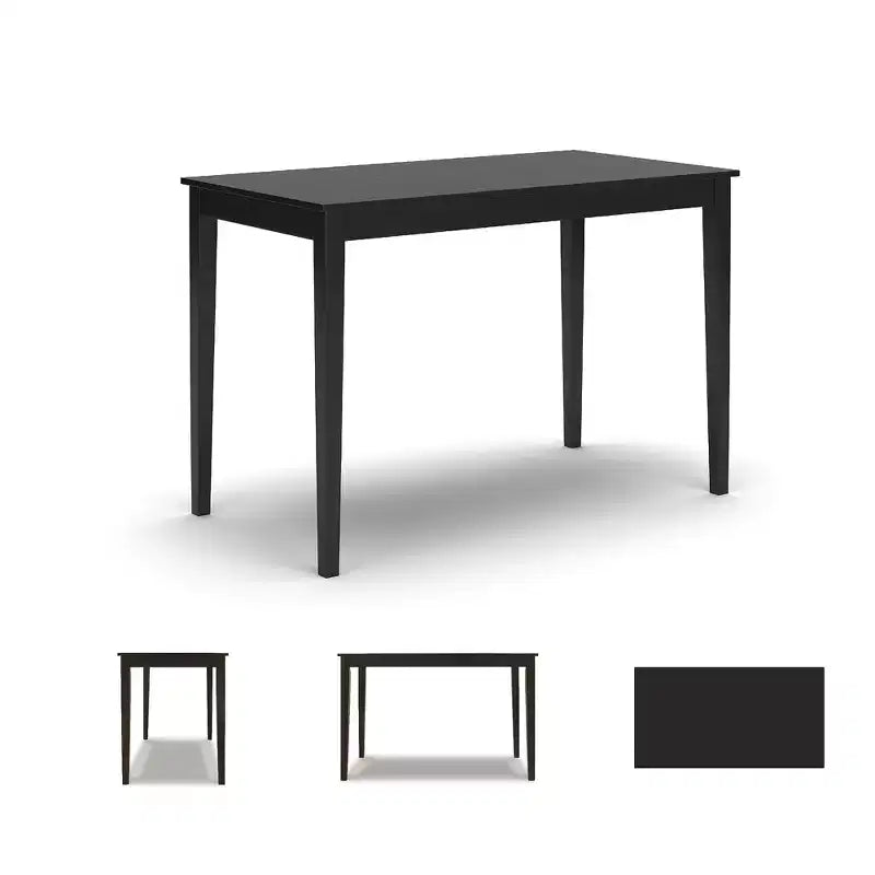 Table à manger rectangulaire marron foncé, 4 places, style contemporain
