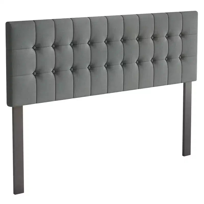 Tête de lit capitonnée à boutons | Noir, Gris clair, Gris chaud | Lit simple / Lit double / Grand lit